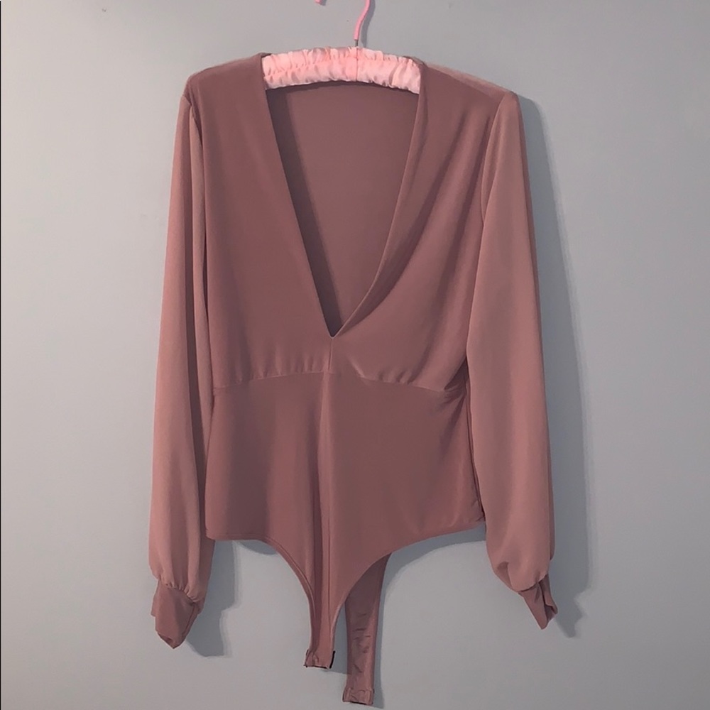 Mikey & Joey Low Cut Body Suit Pale Pink Size L